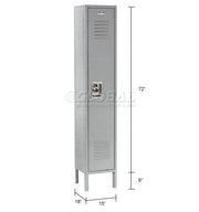 Infinity Single-Tier One-Door Locker with Recessed Handle by Global Industrial – Stainless Steel, Grey, Model 254121GY