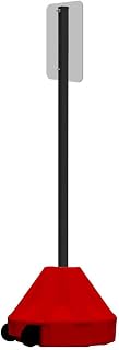 Plasticade Roll-A-Post Portable Sign Post with 60" Power Post Plastic Signpost, Designed for Schools, Sidewalks or Parking Lots, Durable and Resistant to Weathering, Red Base with Black Post