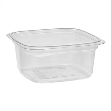 PWP PET Square Deli Container Clear by PACTIV – 12.0 ounces, RPET, Transparent, Pack of 960, Model YY4S12