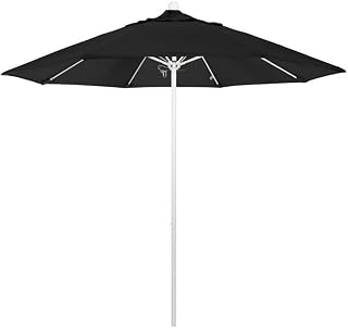 California Umbrella Venture 9' White Market Umbrella in Black