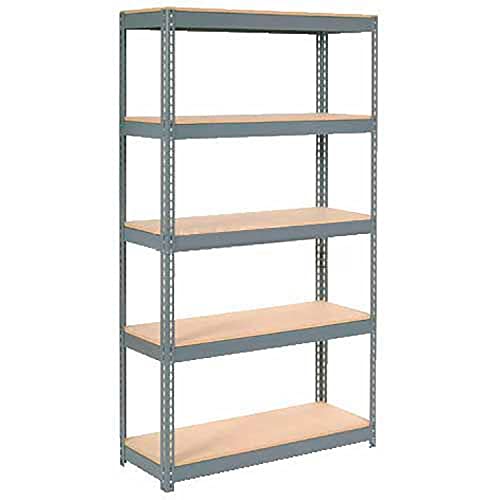 Extra Heavy Duty Shelving 48" W x 18" D x 72" H with 5 Shelves by Global Industrial – Alloy Steel, Grey, Model 717148
