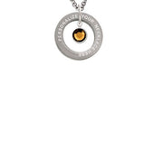 Crystal Brown Channel Drop Custom Engraved Affirmation Ring Necklace by Delight Jewelry – Crystal, brown, Model 1703-NAF-F1594-C6506-F2409-CUSTOM