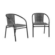 Flash Furniture Grey / Set of 1 / Contemporary Patio Dining Chairs