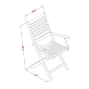 East West Furniture Natural Oil / Folding Chair / Set of 2 Patio Dining Chairs