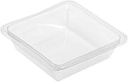GoCubes 12 oz Clear PET Plastic Square Containers - 6"L x 6"W x 1 5/8"H, 300 per Case