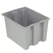 Stack And Nest Shipping Container No Lid 19-1/2x15-1/2x13, Gray, Lot of 6 by QUANTUM STORAGE SYSTEMS – Polypropylene (PP), Gray, Model SNT195GY