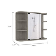 DEPOT E-SHOP Light Gray / 23.62"W x 19.68"H x 7.48"D / Modern Medicine Cabinets