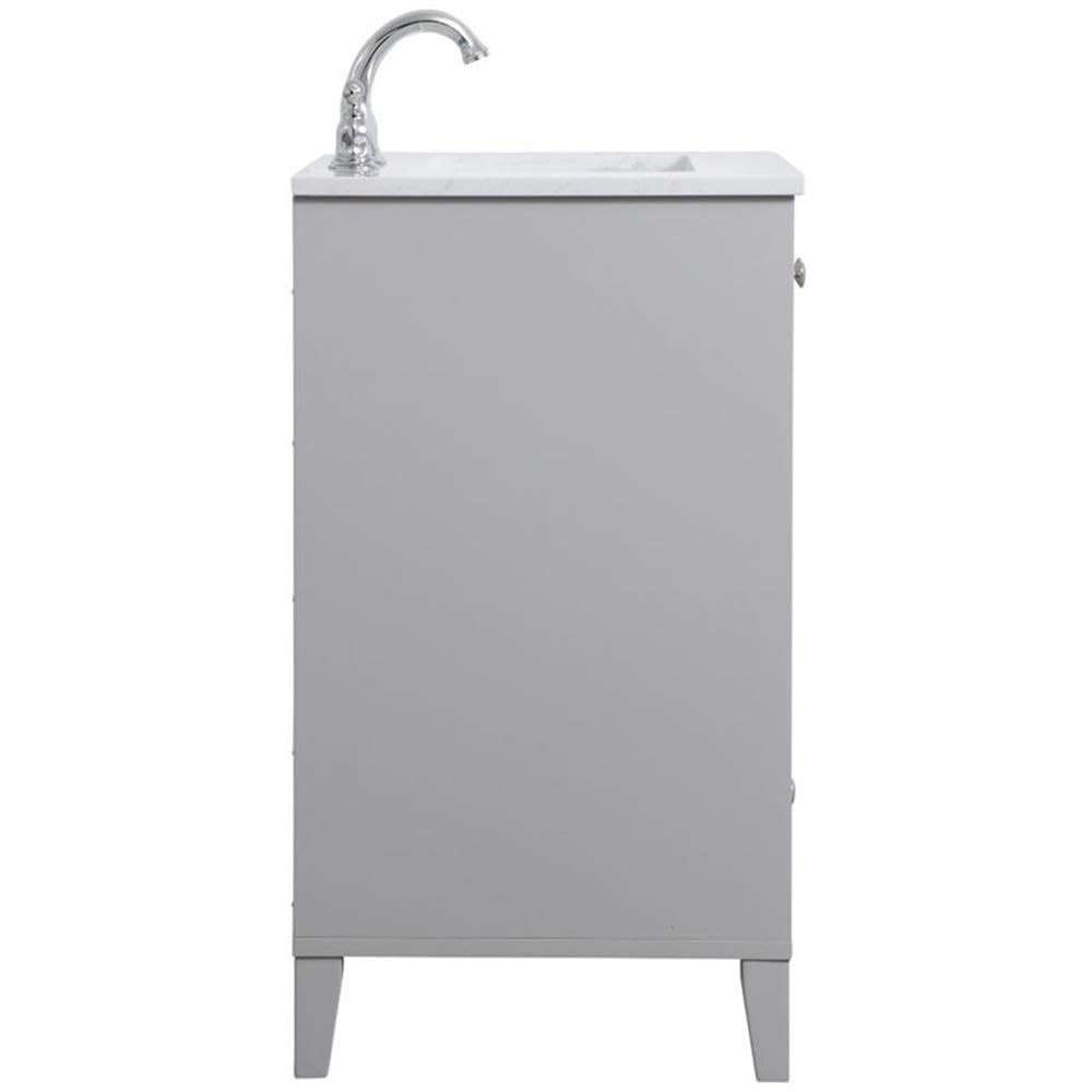 24 Inch Single Bathroom Vanity in Grey by Elegant Decor – 24" - Single, Engineered Wood, Brushed Nickel,grey, Model VF18024GR