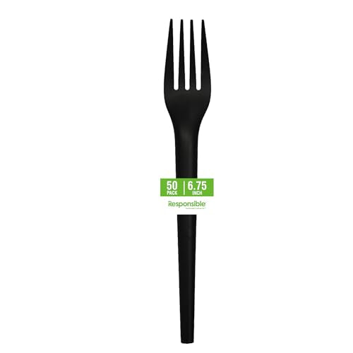 Responsible Products 6.75" Forks Black (50 Count) / Black / 50 Forks