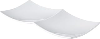 CAC Melamine Platter Rect. 2-Section White 11-1/2", Box of 36