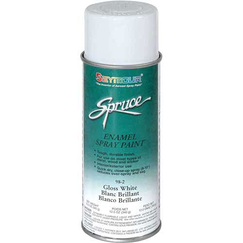 Spruce General Use Spray Paint 12 Oz. Gloss White 12 Cans/Case by Seymour – 16 oz. Aerosol Can, Gloss White, Model 98-2