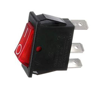Switch, Power Rocker, Red Illuminated, 250V by Fetco – Copper, Red, Model 1058.00020.00