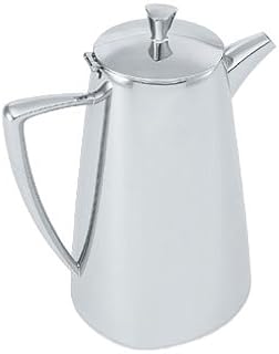 Vollrath Triennium Coffee Pot, 2.3 quart (2L), 8-3/8"H, mirror-finish 18/8 stainless steel, triangular body design, hollow tubular handle, satin-finish interior, imported, 46203