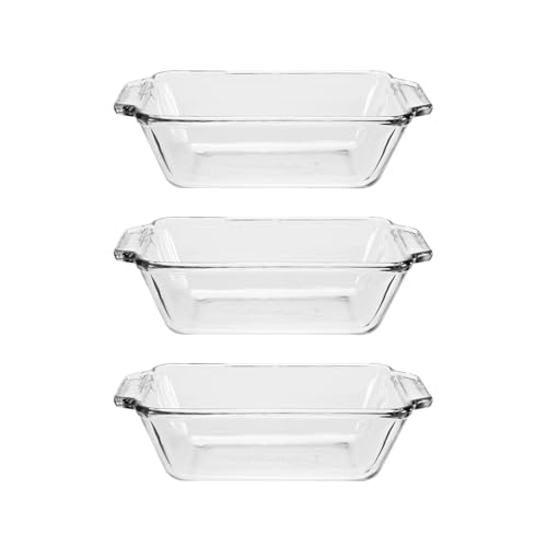 Anchor Hocking Loaf Dish, Set of 3 / 1.5 quart / Clear Loaf Pans