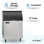 Ice-O-Matic 510 lb Storage / Storage Bin / Silver Ice Machines