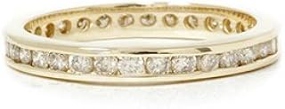 1ct Diamond Wedding Eternity Stackable 14K Yellow Gold Ring Channel Set