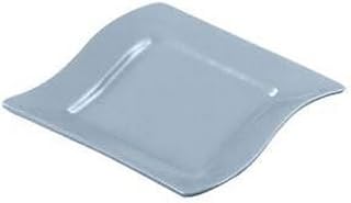CAC China Soho Pattern 6 3/4 Inch Light Blue Square Plates 36 Ct
