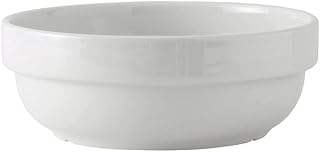 Tuxton China BPB-290 Salad Bowl, 29 oz., 6-5/8" Diameter x 2-1/2"H, Stackable, Microwave and Dishwasher Safe, Oven Proof, Fully Vitrified, DuraTux, Porcelain White, Pack of 12