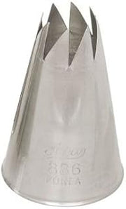 Ateco French Star Piping Tip 886 Silver Stainless Steel
