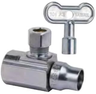 BrassCraft 3/8" FIP x 3/8" OD Compression 1/4-Turn Angle Ball Stop Valve,(Chrome)