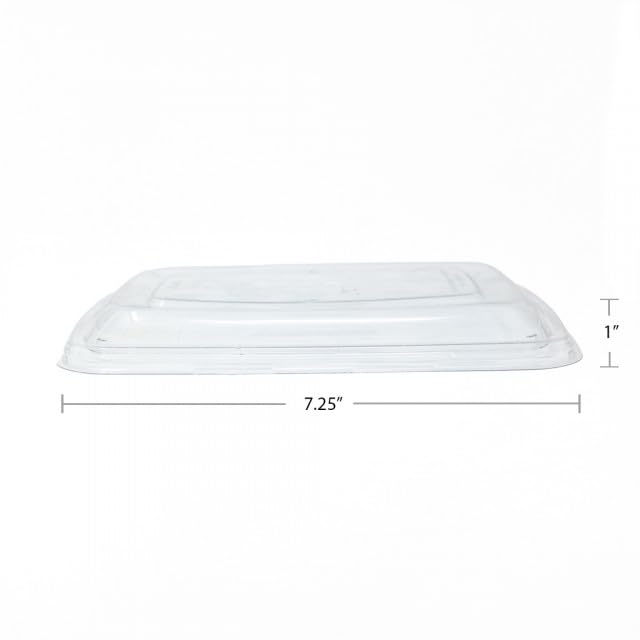 51601F300RPET 6" x 9" Lid - 300 / CS by Sabert – 6" x 9" x 1.02", Polyethylene Terephthalate, Clear, Pack of 300, Model 51601F300PCR