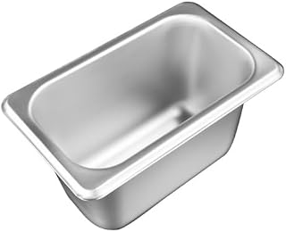CAC Stainless STPN-S25-4 25-Gauge Stainless Steel Steam Pan 1/9 Size,. 4" Deep
