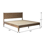 Furnifact Solid Wood Platform Bed Frame with Headboard and Footboard, King Size Bed Frame Wooden Bedframe for Bedroom, Barnwood - image 4