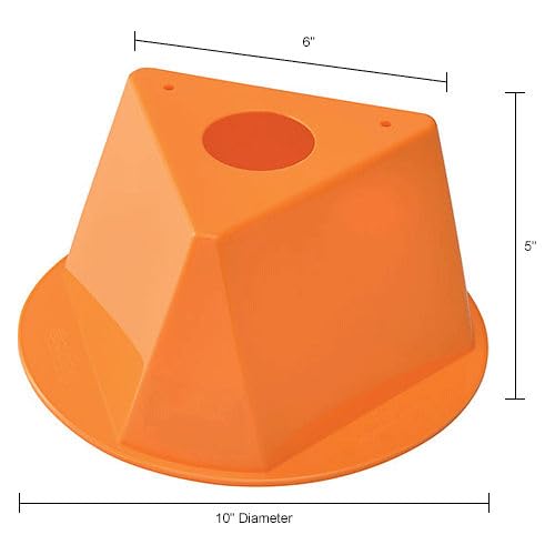 Plain Inventory Control Cone by Global Industrial – Polypropylene, Orange, Pack of 5, Model Orange