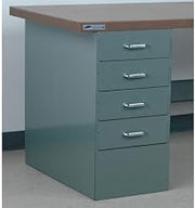 4 Drawer Pedestal, 15-1/2"W X 30" D X 30-1/4"H, Black