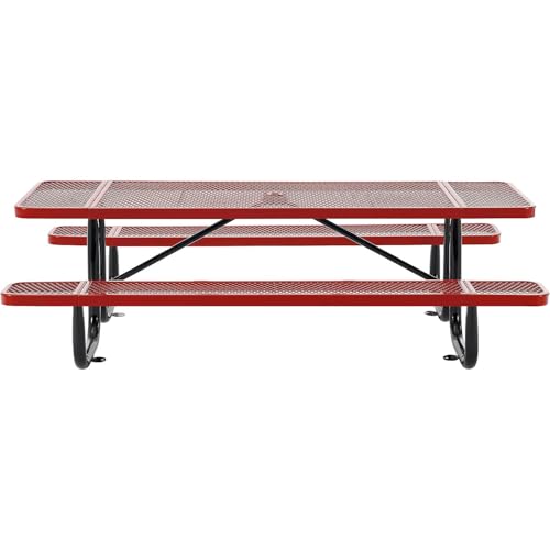 Global Industrial Red / Industrial / 96 inches x 30 inches x 29.5 inches Picnic Tables