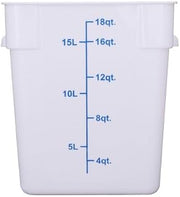 CAC Poly Square White Polypropylene Container FS3P-SQ18W 18 Quart