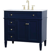 Elegant Decor 36" - Single / Blue,gold / Contemporary Bathroom Vanities