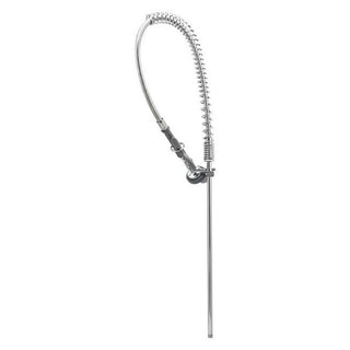 Pre-Rinse Assembly 44-Inch Stainless Steel Hose Self-Closing Squeeze Valve Wall Bracket by T&S Brass – 27.25"L x 3.75"W x 39.75"H, 1.0 load, Stainless Steel, Chrome, Model B-2250-B