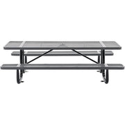 Global Industrial Grey / Industrial / 96 inches x 30 inches x 29.5 inches Picnic Tables