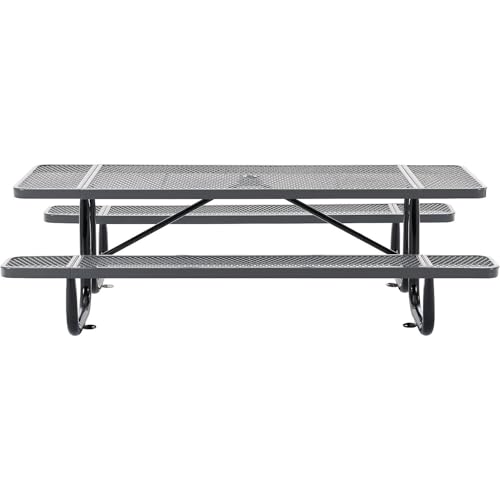 Global Industrial Grey / Industrial / 96 inches x 30 inches x 29.5 inches Picnic Tables