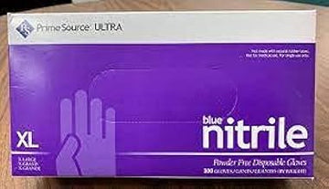 PRIME SOURCE BLUE NITRILE POWDER FREE GLOVES XL 3.5Mil Gloves 1000 per case