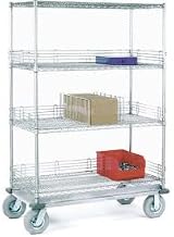 Nexel Chrome Wire Shelf Truck, 60x24x70 1600 Pound Capacity