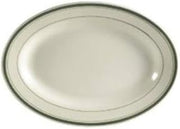 CAC China Blue Line 12.5 Inch White Platters 12 Ct