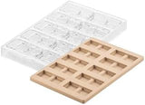 Silikomart Kit Blocco-B Clear Tritan-Plastic Chocolate Mold with 10 Snack-Bar Cavities 38mm x 75mm x 16mm High, Plus Silicone Mold with 10 Snack-Bar Cavities to make the Chocolate-Bars’ Fillings