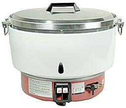 Thunder Group GSRC005L Rice Cooker, LP Gas, 50 Cup uncooked Rice Capacity, 20-1/2" x 19-1/8" x 16-1/2", Lift-Off Cover, Keeps Rice Warm up to 6 Hours