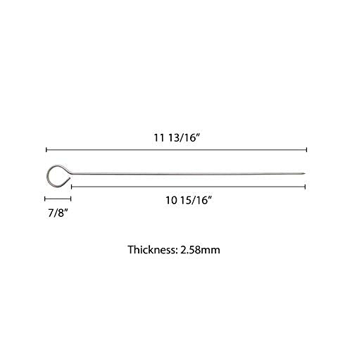 Thunder Group 12 Inch, Oval / Silver / 1 Barbecue Skewers