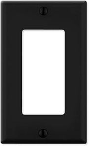 Legrand Pass & Seymour TP26BKCC15 Trademaster Mid-Size Unbreakable Nylon Wall Plate, 1 Gang, One Decorator Rocker GFCI Cover, Black (1 Count)