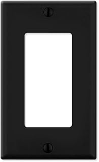 Legrand Pass & Seymour TP26BKCC15 Trademaster Mid-Size Unbreakable Nylon Wall Plate, 1 Gang, One Decorator Rocker GFCI Cover, Black (1 Count)