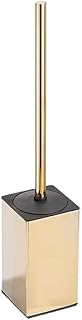 Compact Size Square Stainless Steel Toilet Brush Set with Lid Long Handle and Round Brushs Head Splash-Proof
