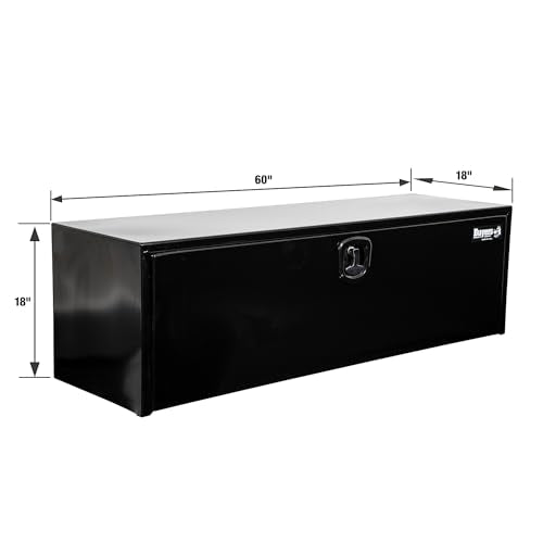 Buyers Products Company Black Gloss / 18 x 18 x 60 Inches / Rectangular, metal, hinged lid, smooth black powder-coated finis Truck Bed Toolboxes