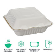 ECO PRODUCTS Green Products / 8" / white Clamshell Take Out Containers