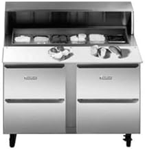 Traulsen UPT7230-DD-SB Dealer's Choice Compact Two Section Prep Table 72" Wide with (30) Pan Top Capacity, Stainless Steel Back & (4) Drawers