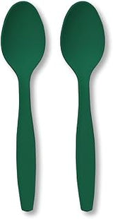 Creative Converting Spoon, 7", Hunter Green (Pack of 2)