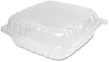 Dart Solo Dart 9quot; x 9.5quot; x 3quot; Clear Hinged Food Cookie Take-Out Container 1-Compartment