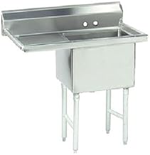 36 1/2" 1 Compartment Sink w/ 16"L x 20"W Bowl, 14" Deep
